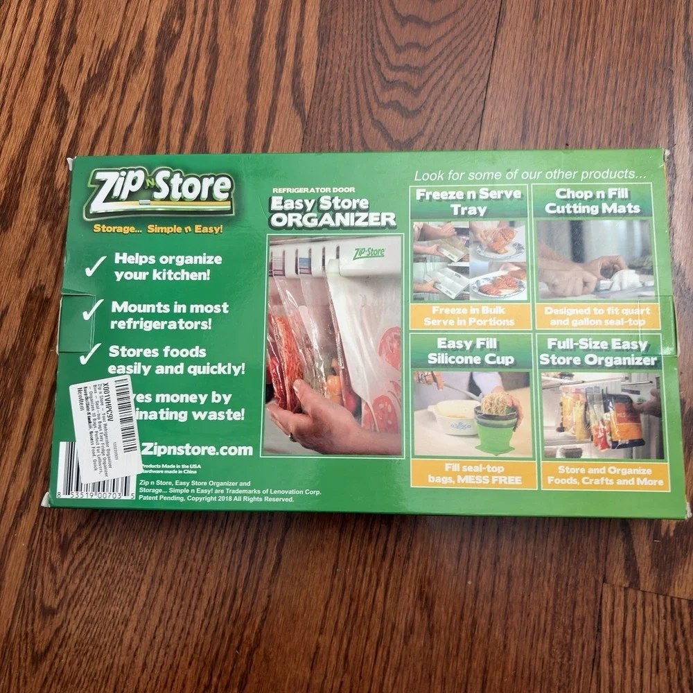 Zip N Store Refrigerator Door Easy Store Organizer ZNS MID703  New In Package